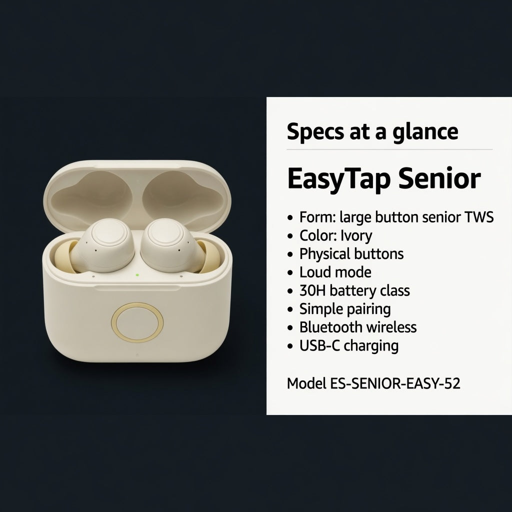 EARSOLE EasyTap Senior-Friendly Earbuds 06-spec