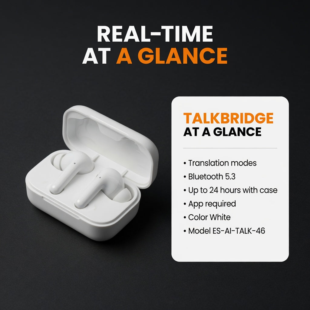 ES-AI-TALK-46 06-spec | EARSOLE TalkBridge Real-Time Translation Earbuds