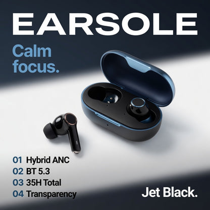 EARSOLE QuietShell Hybrid ANC Wireless Earbuds 02-features