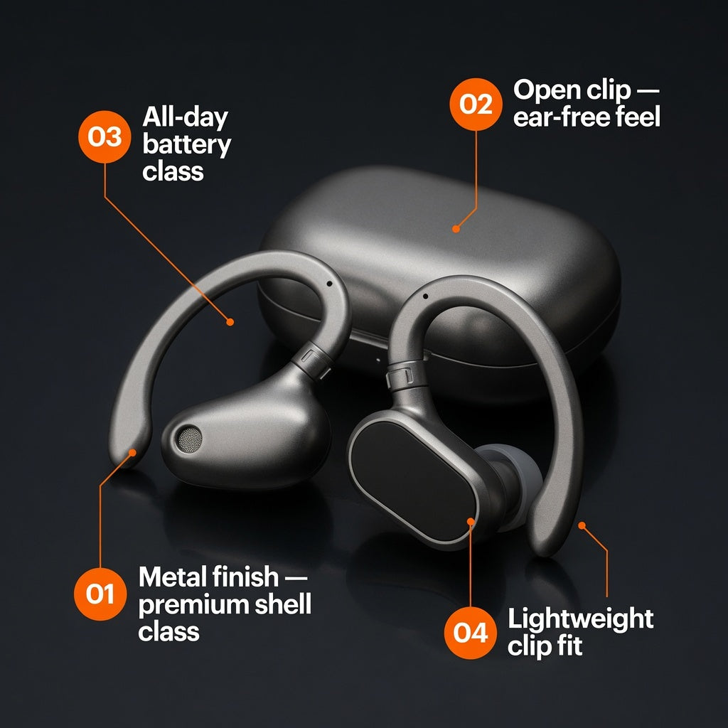 EARSOLE MetalArc Premium Clip Earbuds 02-features