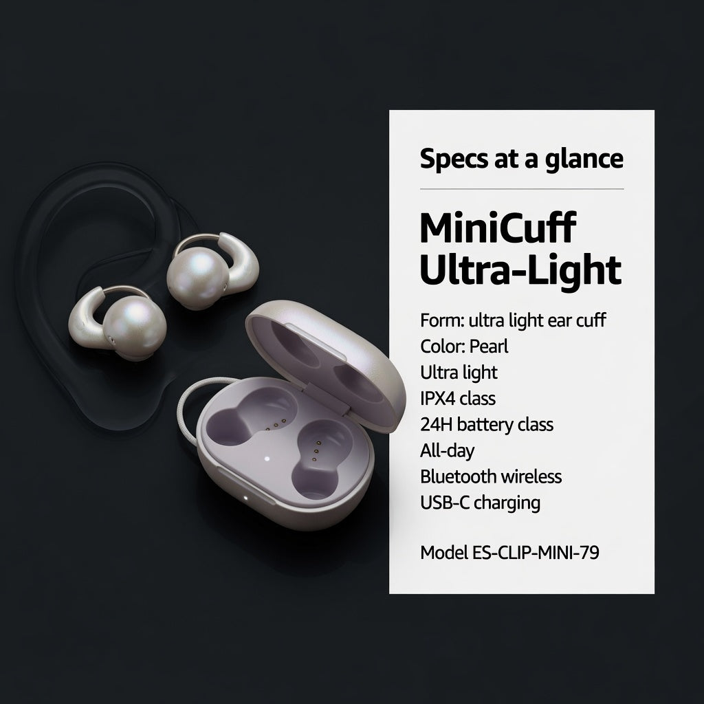 EARSOLE MiniCuff Ultra-Light Clip Earbuds 06-spec