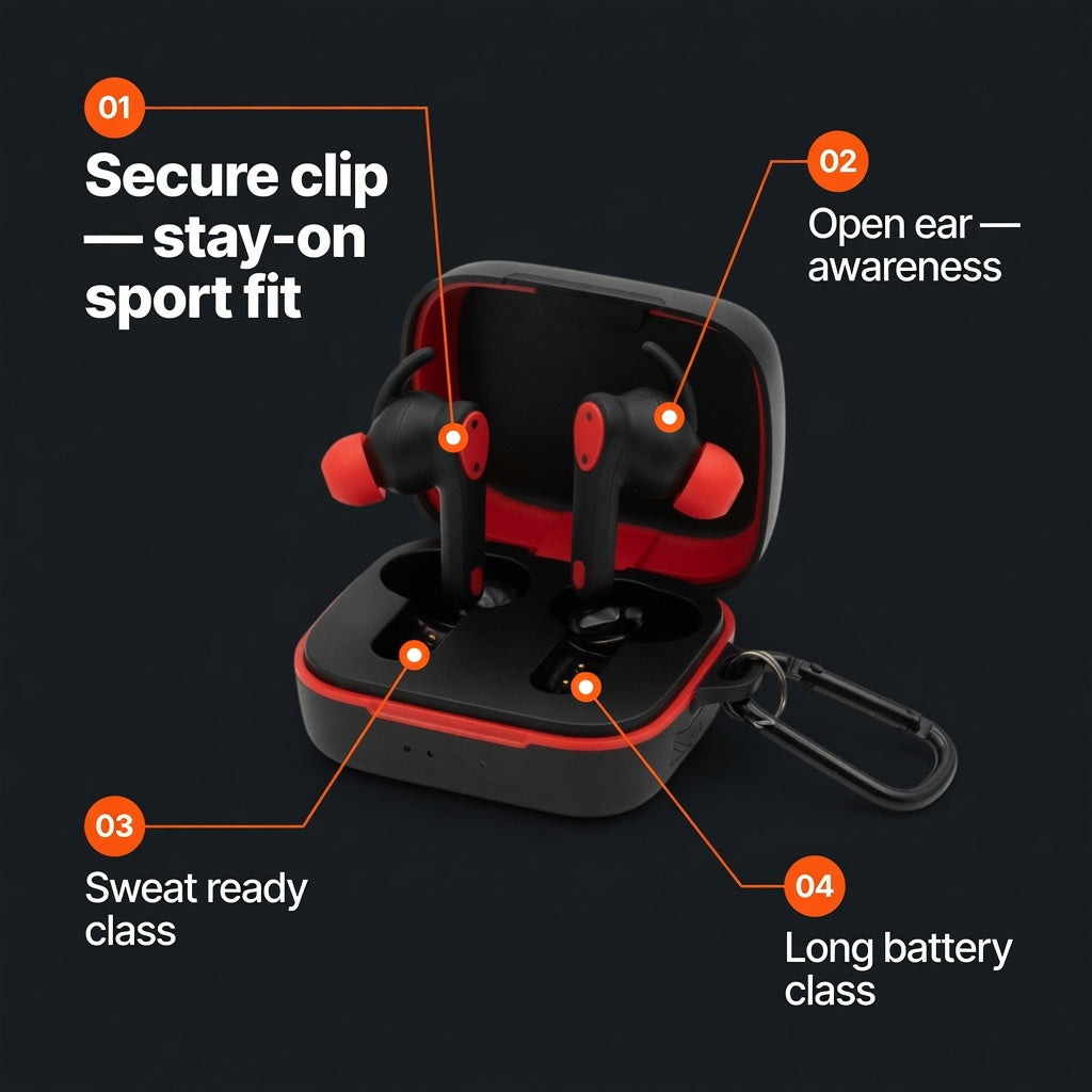 EARSOLE GripClip Sport Open Clip Earbuds 02-features