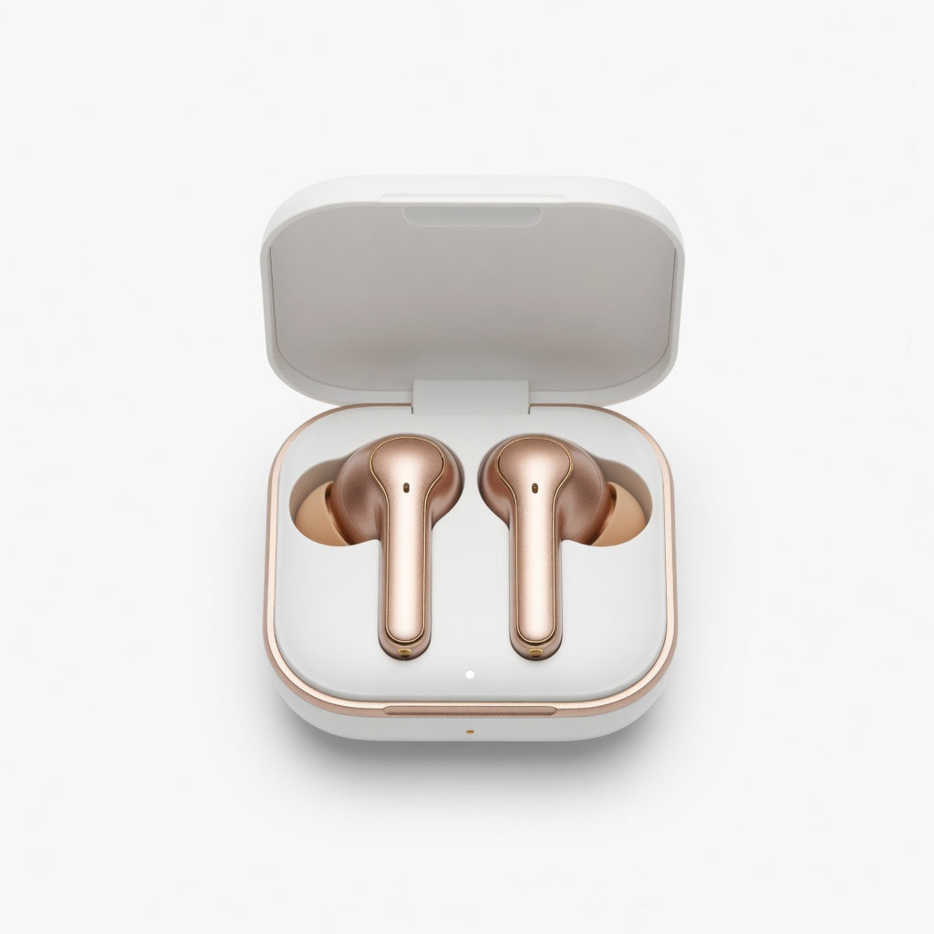 EARSOLE LuxeGold Metallic Wireless Earbuds 00-white