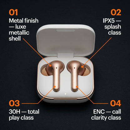 EARSOLE LuxeGold Metallic Wireless Earbuds 02-features