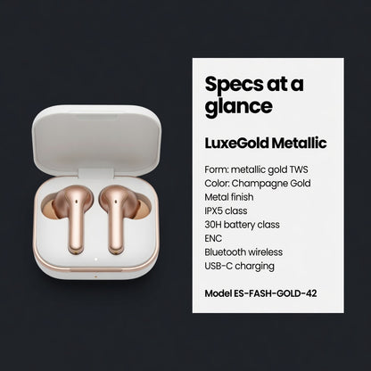 EARSOLE LuxeGold Metallic Wireless Earbuds 05-lifestyle