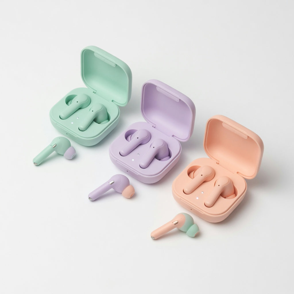 EARSOLE PastelTrio Color Wireless Earbuds Set 00-white
