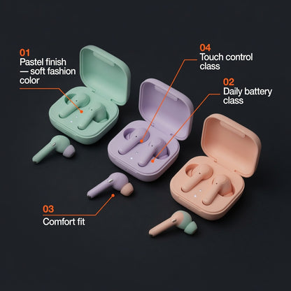EARSOLE PastelTrio Color Wireless Earbuds Set 03-detail