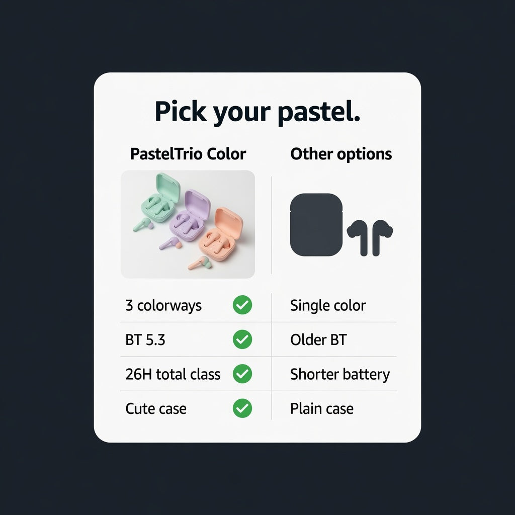 EARSOLE PastelTrio Color Wireless Earbuds Set 04-comparison