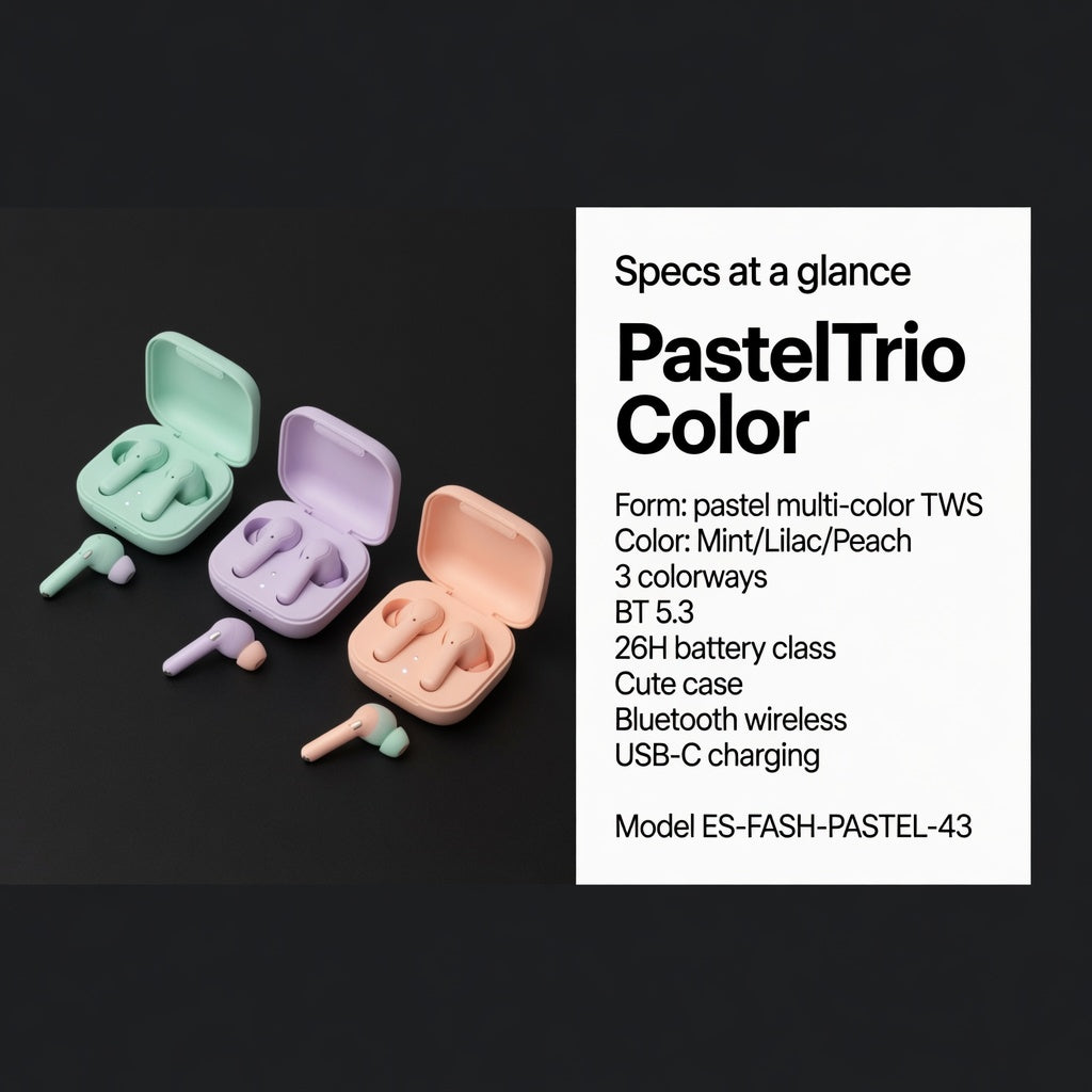 EARSOLE PastelTrio Color Wireless Earbuds Set 05-lifestyle