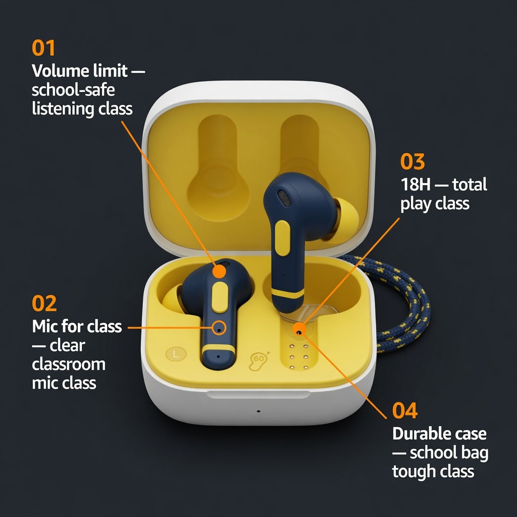 EARSOLE SchoolZone Kids Study Earbuds 03-detail