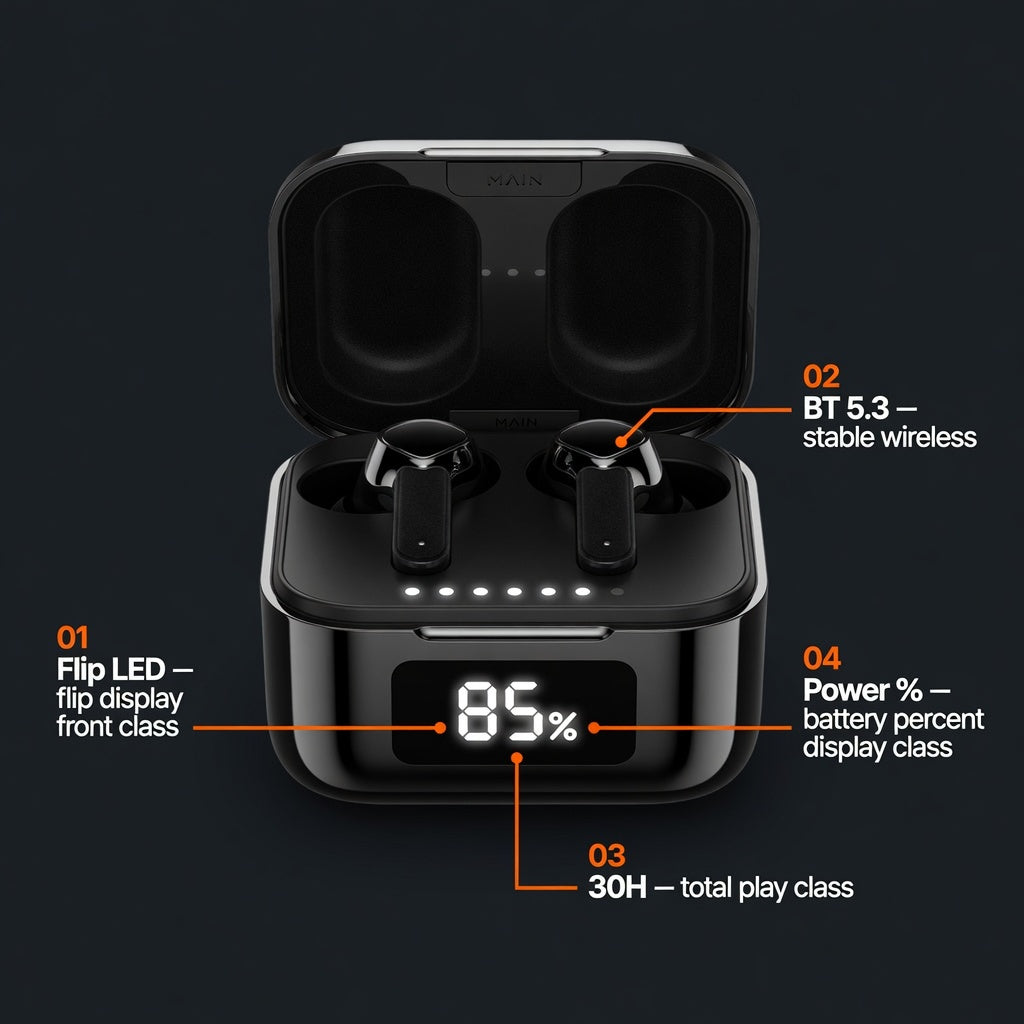 EARSOLE MirrorLED Flip Display Earbuds 03-detail