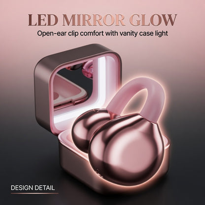 EARSOLE MirrorGlow Open-Ear Clip Earbuds with LED Makeup Mirror Case — 03-detail