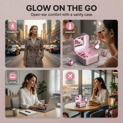 EARSOLE MirrorGlow Open-Ear Clip Earbuds with LED Makeup Mirror Case — 05-lifestyle