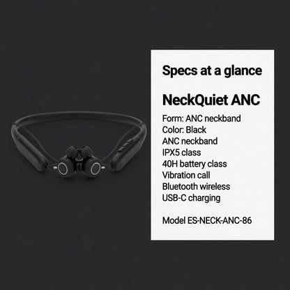 EARSOLE NeckQuiet ANC Neckband Earbuds 06-spec