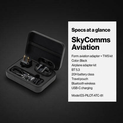 EARSOLE SkyComms Aviation Dual-Plug Adapter Buds 06-spec