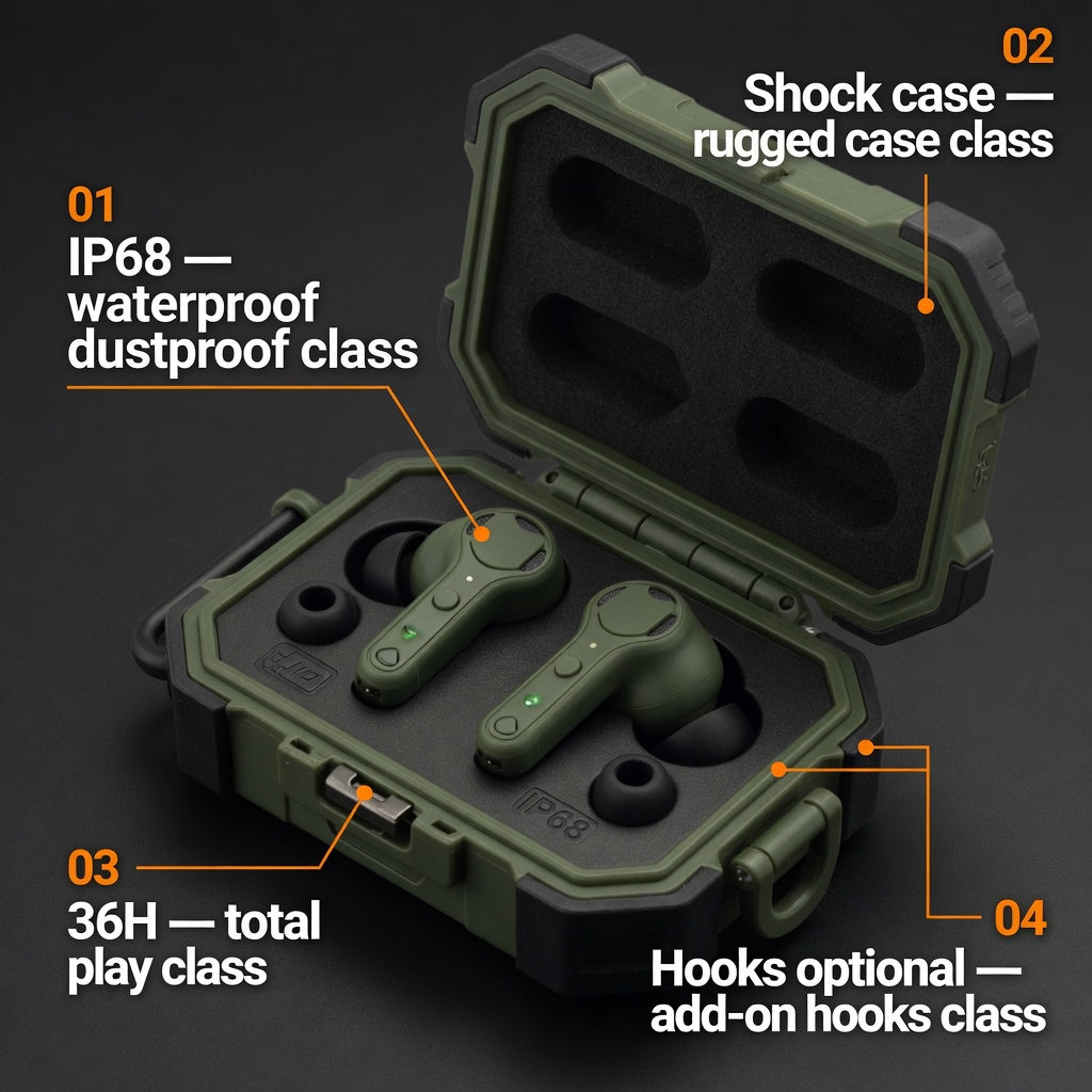 EARSOLE ForgeIP68 Rugged Waterproof Earbuds 02-features