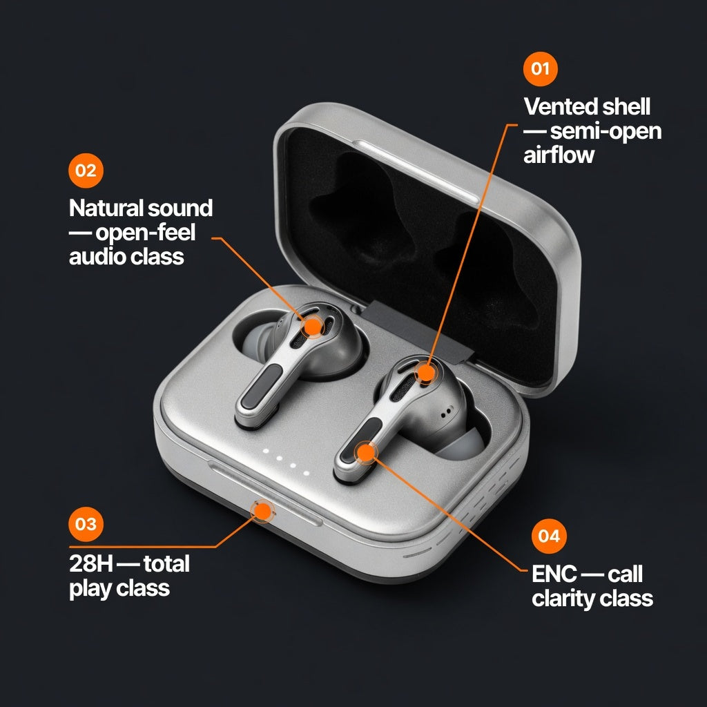 EARSOLE VentCore Semi-Open Wireless Earbuds 02-features