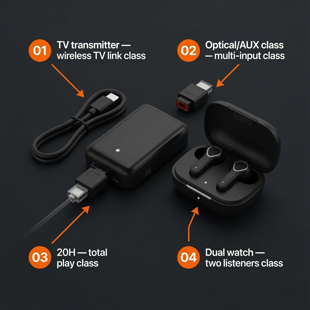 EARSOLE TVVoice Wireless TV Earbuds 03-detail