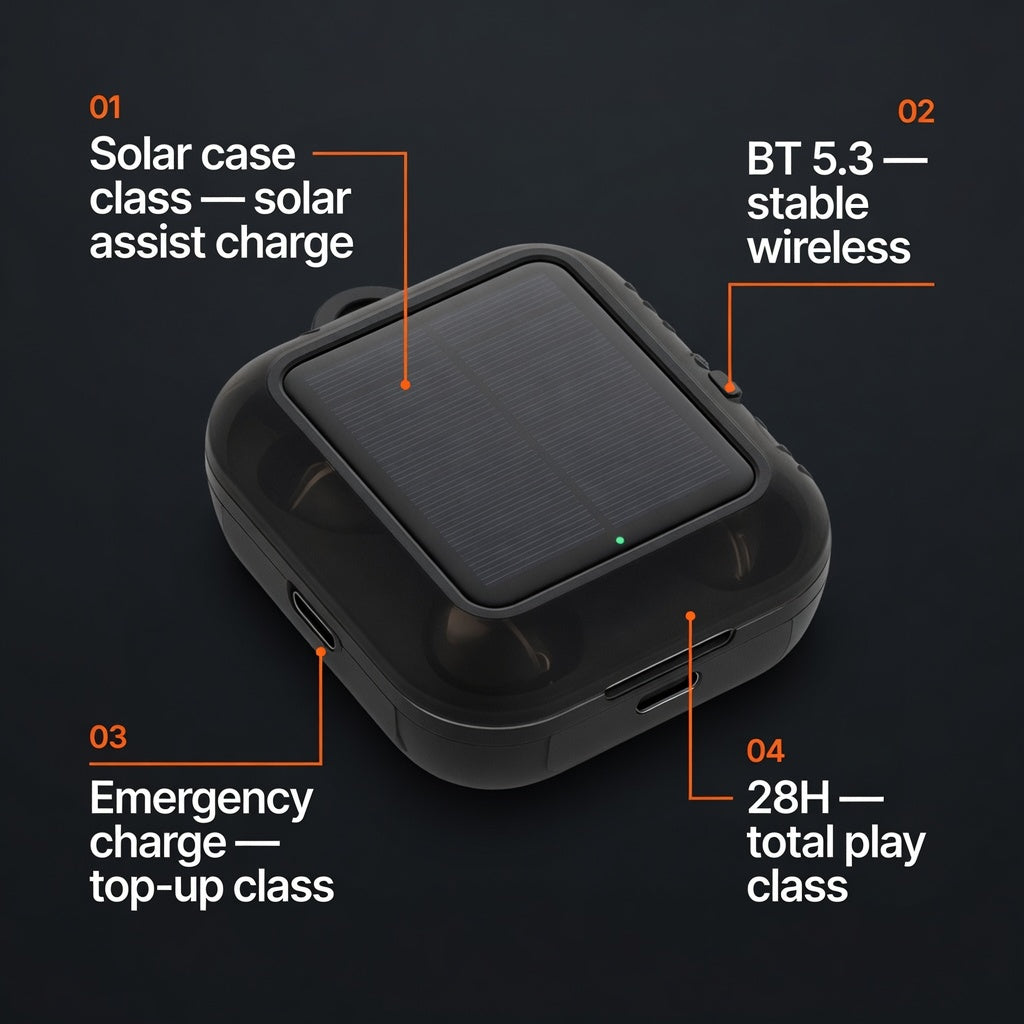 EARSOLE SunCase Solar Charging Earbuds Case 02-features