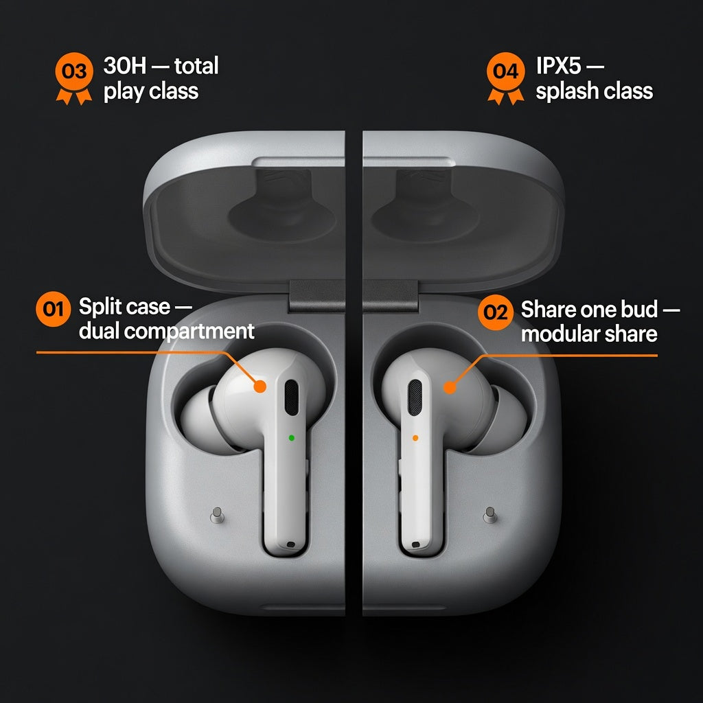 EARSOLE SplitCase Modular Dual Compartment Buds 03-detail