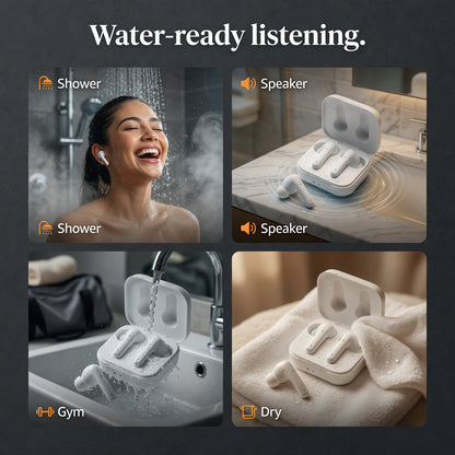 ES-TWS-WATER-96 05-lifestyle | EARSOLE HydroSeal Shower-Ready IPX7 Earbuds