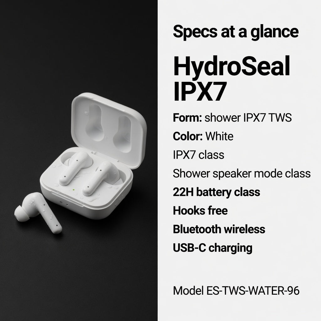 ES-TWS-WATER-96 06-spec | EARSOLE HydroSeal Shower-Ready IPX7 Earbuds