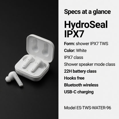 ES-TWS-WATER-96 06-spec | EARSOLE HydroSeal Shower-Ready IPX7 Earbuds