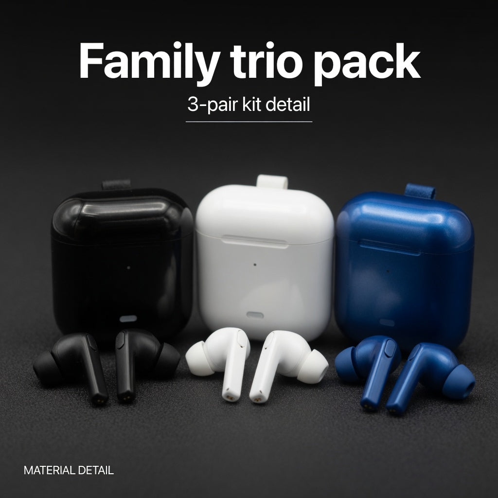 EARSOLE FamilyTrio 3-Pack Wireless Earbuds 03-detail