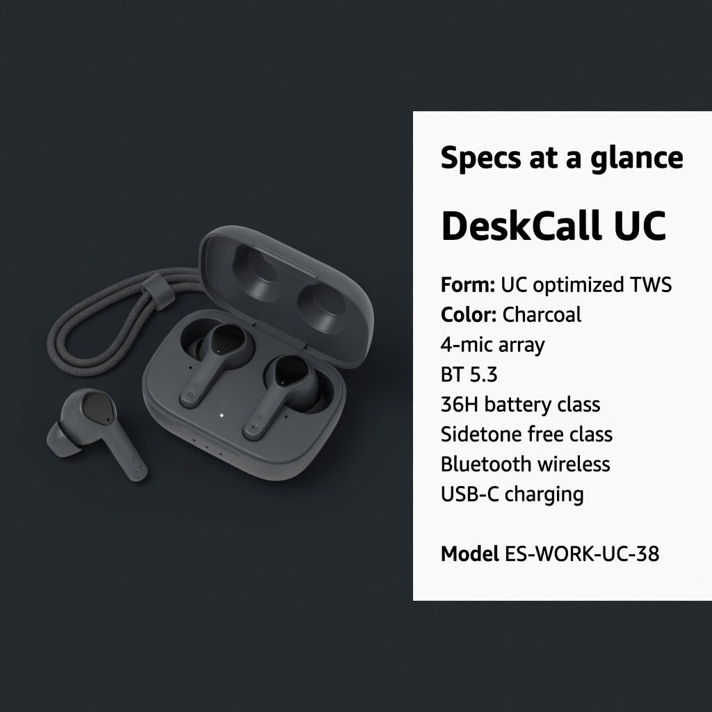 EARSOLE DeskCall UC Wireless Earbuds 06-spec