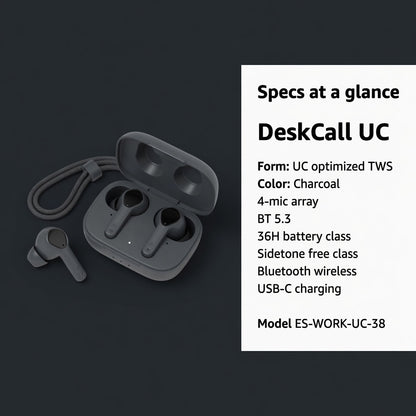 EARSOLE DeskCall UC Wireless Earbuds 06-spec