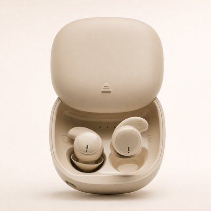 EARSOLE MY-20 Mocha Beige sleeping earbuds and charging case