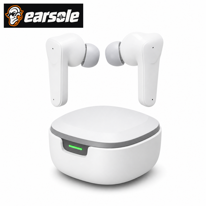 EARSOLE white wireless gaming earbuds with charging case
