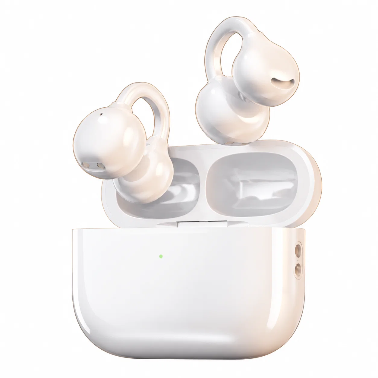 White Clip On Earbuds