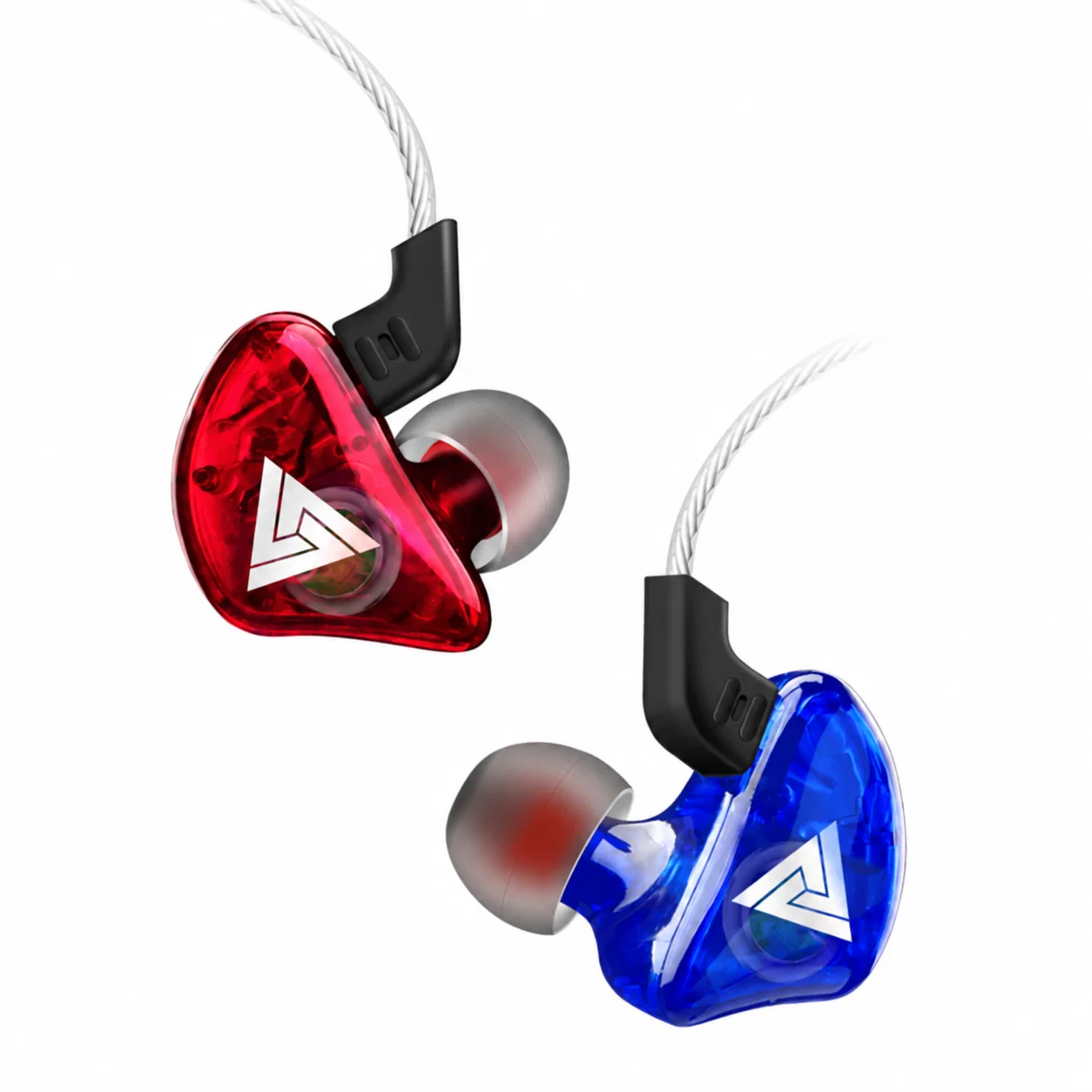 QKZ CK5 Wired In-Ear Earphones - Red and Blue Pair