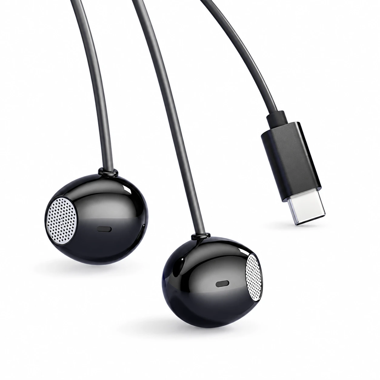 TW7 USB-C Wired Earbuds - Black, Boxed Version