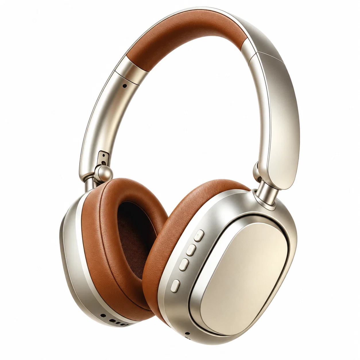 Silver and Brown Wireless Headphones