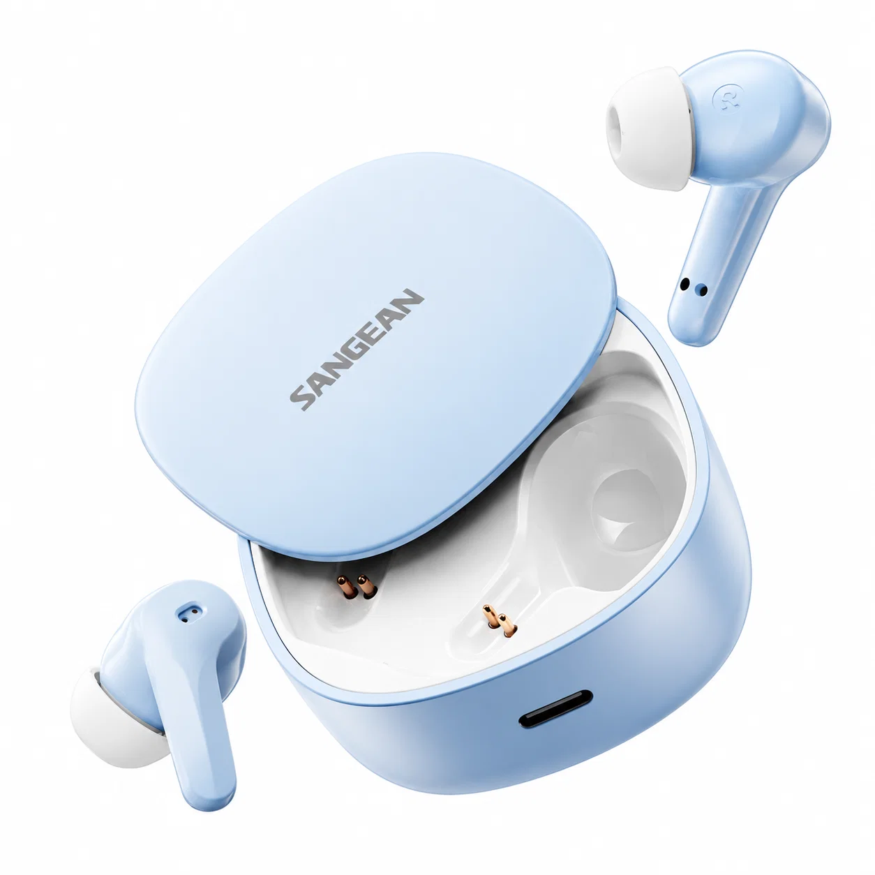 Blue Wireless Earbuds with Case