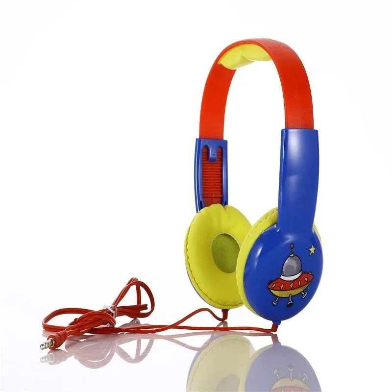 SY-KID101 Wired Kids Headphones - Peacock Blue, Spaceship Design