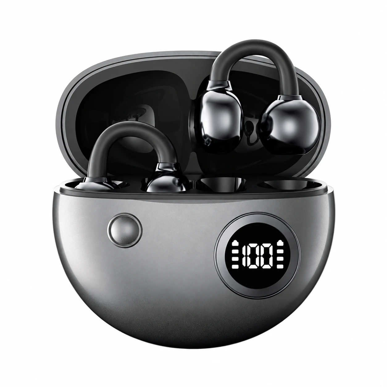 B22 Wireless Clip-On Earbuds with Display Case - Black