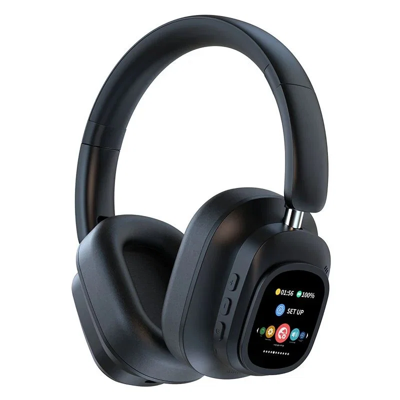 ANC930PLUS Wireless Headphones with Screen - Black