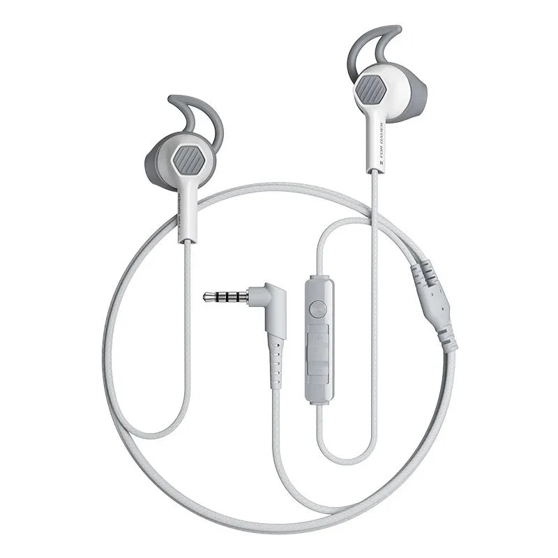 Auricolari con cavo bianchi, ganci per l'orecchio