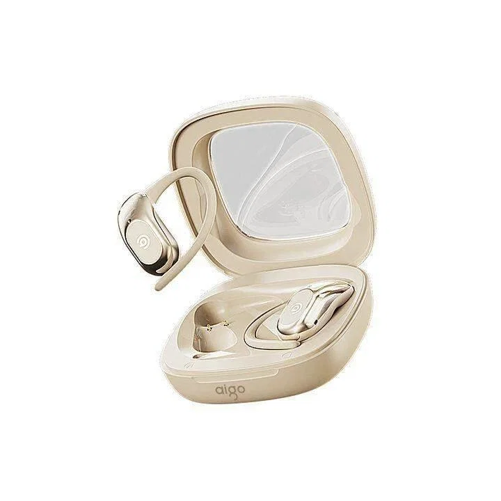 Aigo SJ278 Open-Ear Wireless Earbuds - Beige and Gold