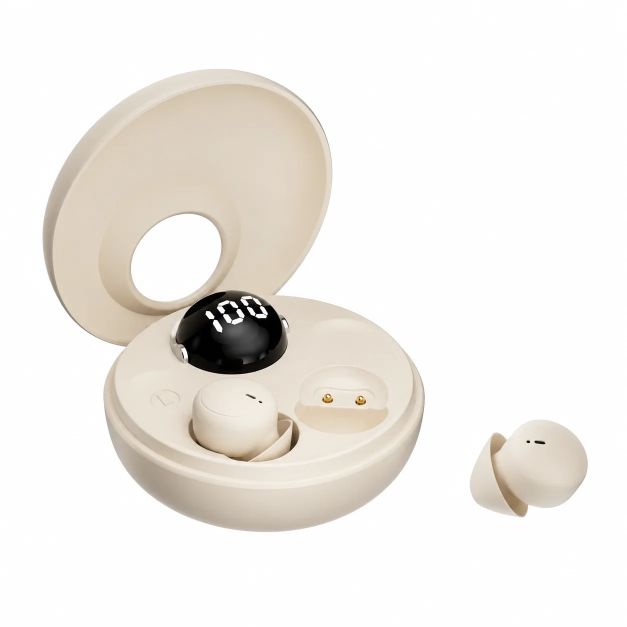 Cream Bluetooth Earbuds