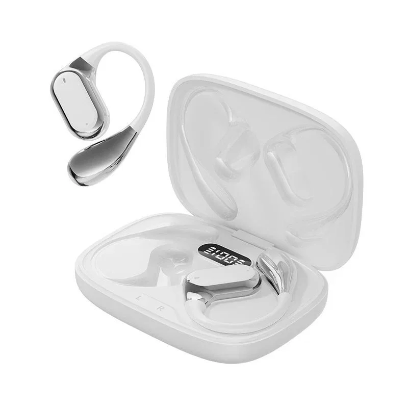 Q11 Open-Ear Wireless Earbuds with Display Case - White