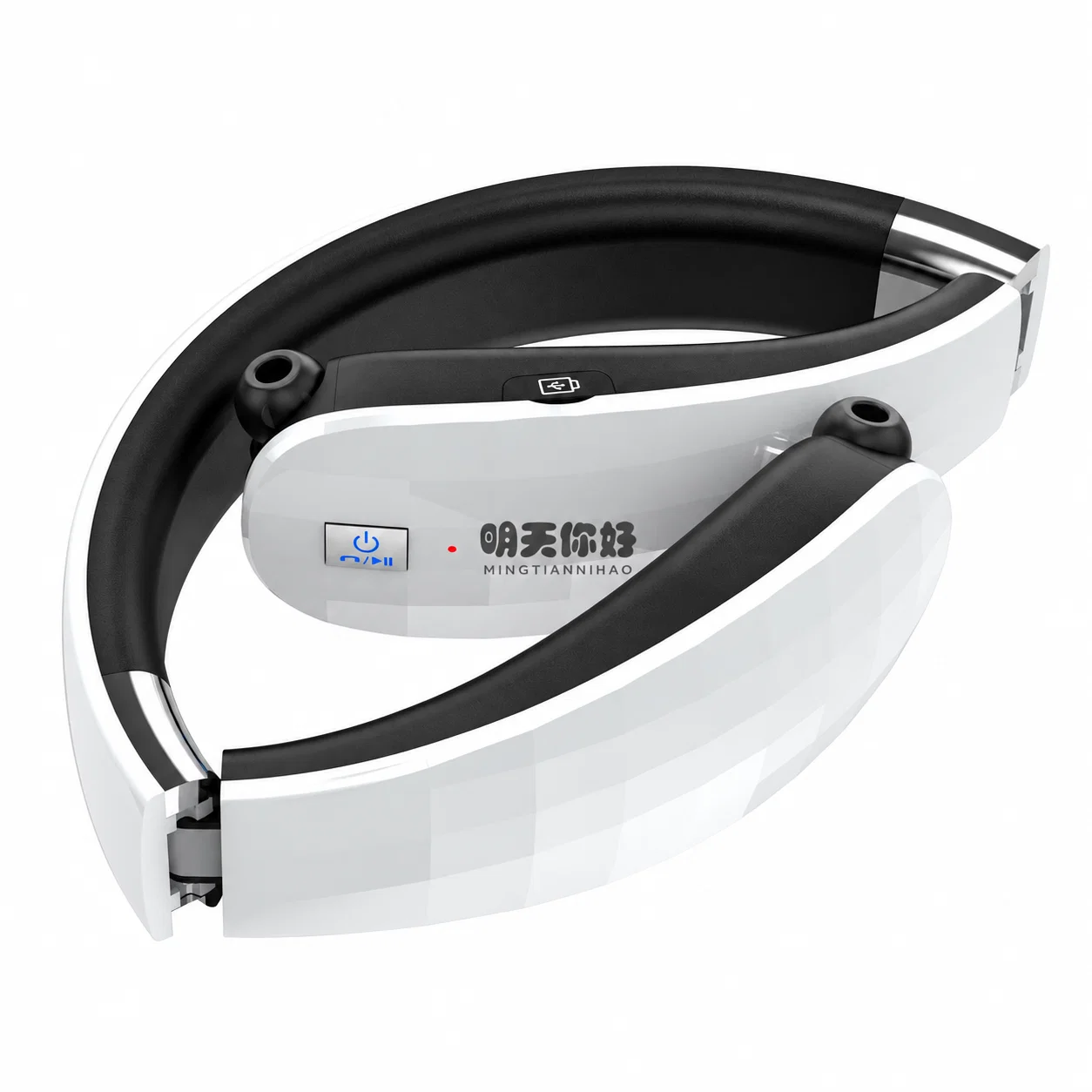 LZ-16 Neckband Earphone Set - Ivory And White And Black
