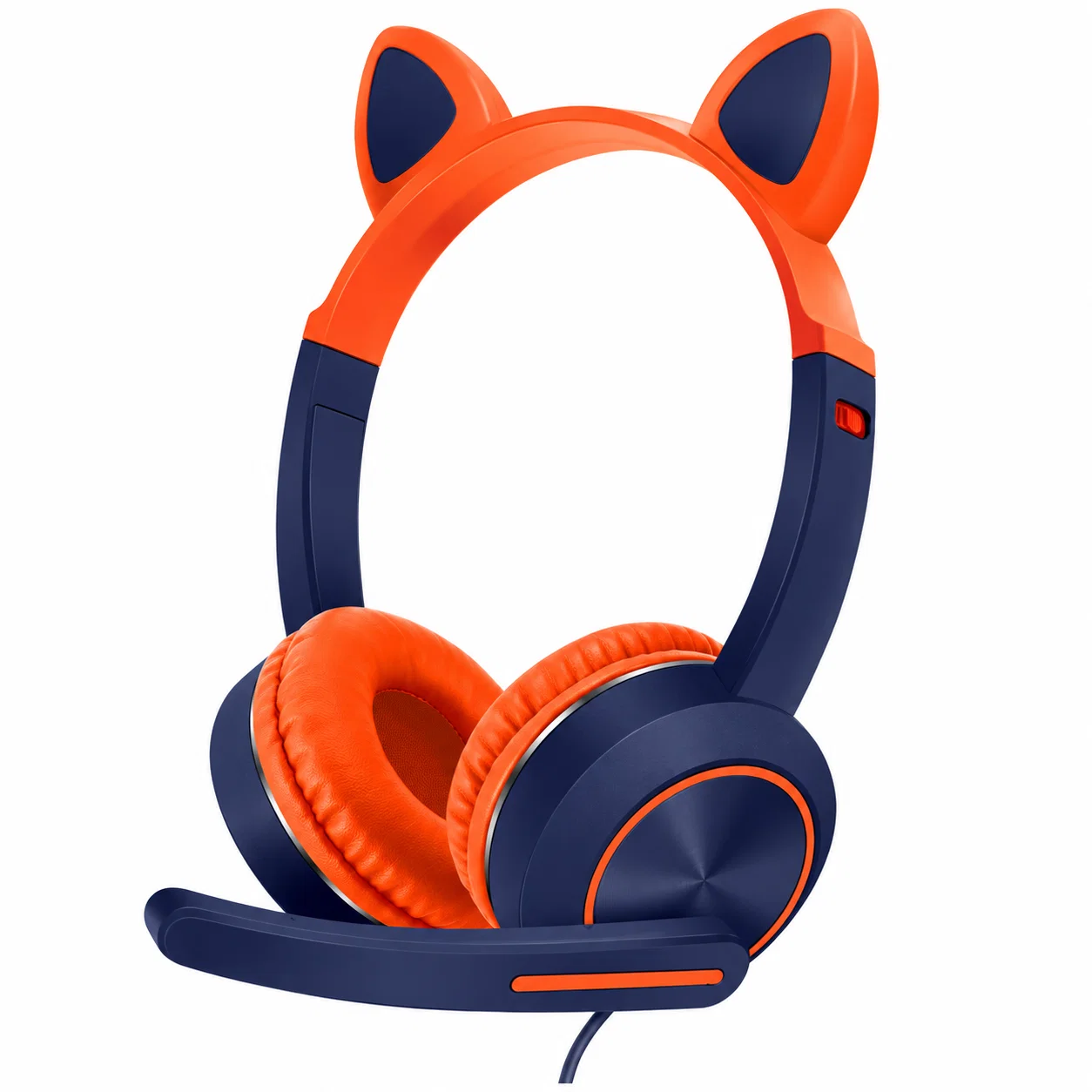 Orange and Navy Cat Ear Headphones