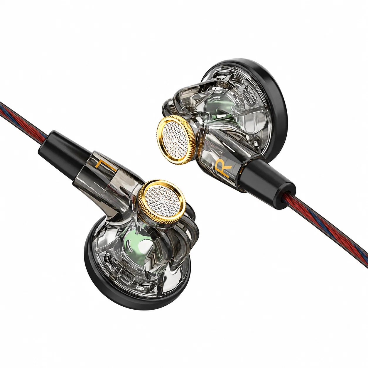 QKZ MDR Wired Flat Earbuds with Microphone - Black – Wired Earbuds