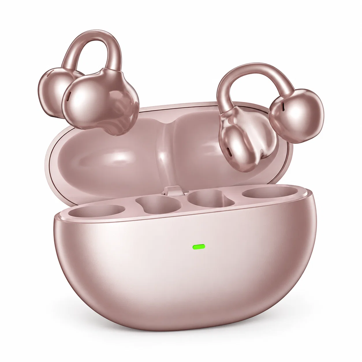 Wireless Clip-On Earbuds with Case - Rose Gold