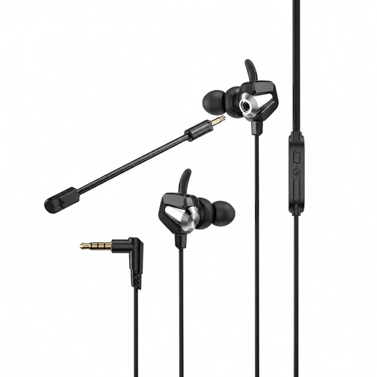 Black wired earbuds, H150