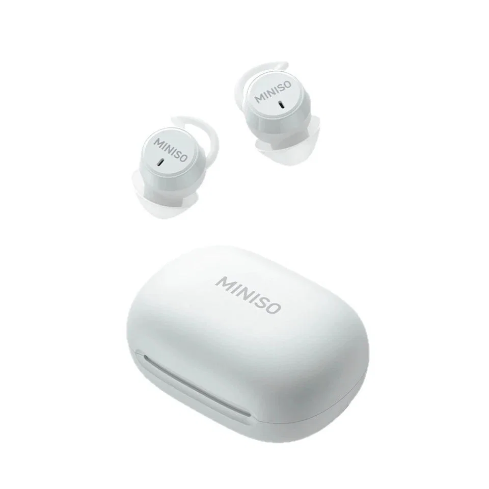 Бледи слушалки с кука за ухо, калъф MINISO